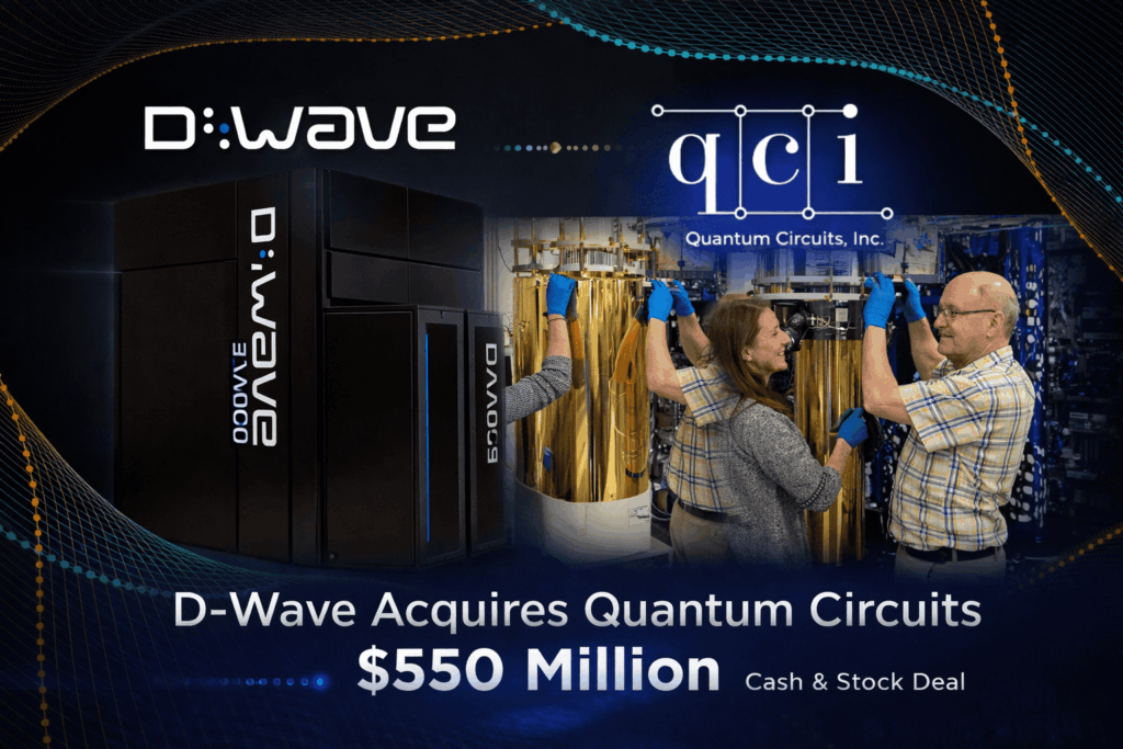 D-Wave تستحوذ على Quantum Circuits مقابل 550 مليون دولار لتسريع خارطة الطريق نحو نموذج البوابات المصحح للأخطاء
