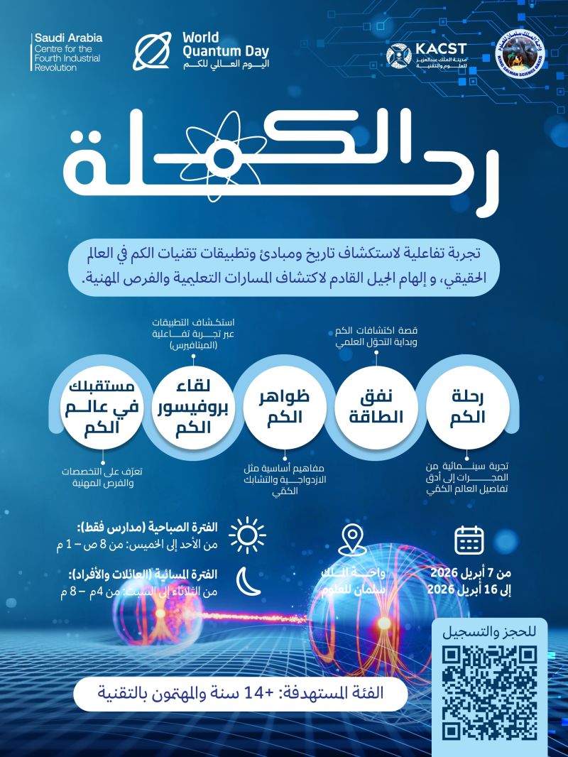 معرض "رحلة الكمّ" — واحة الملك سلمان للعلوم تنظّم تجربة تفاعلية بمناسبة اليوم العالمي للكم